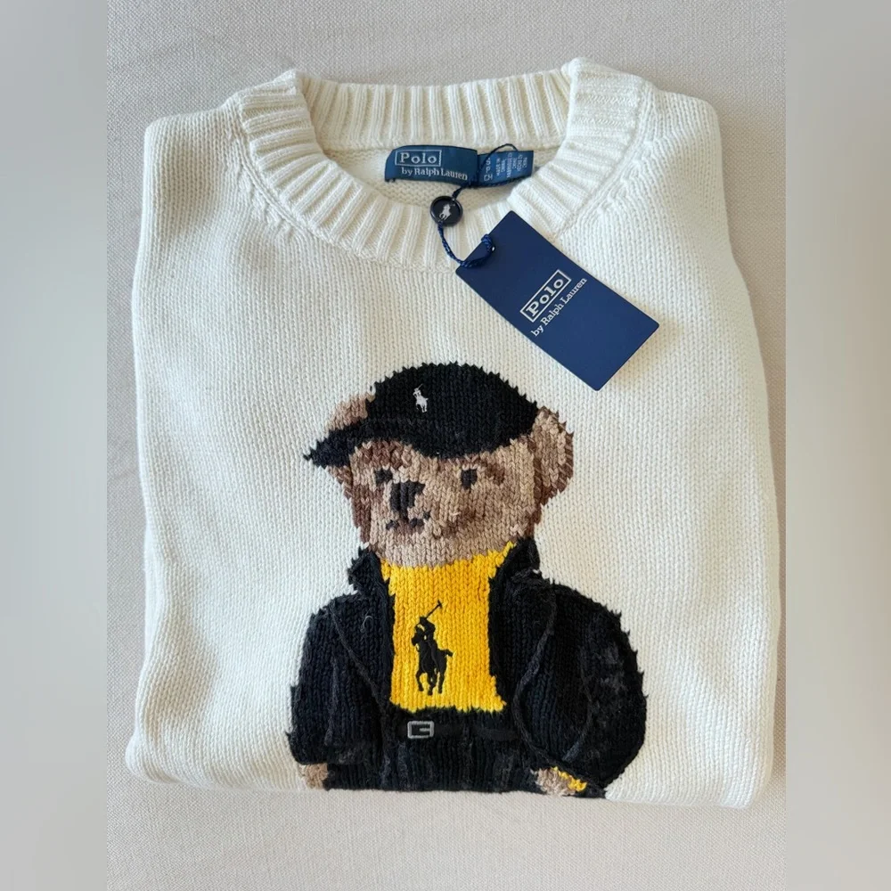 Polo Ralph Lauren Bear Cotton Crewneck Sweater - Picture 6 of 9